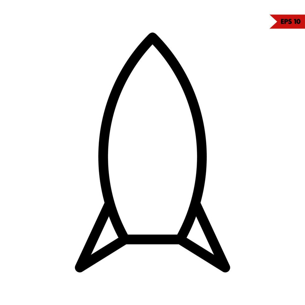 rocket line icon vector