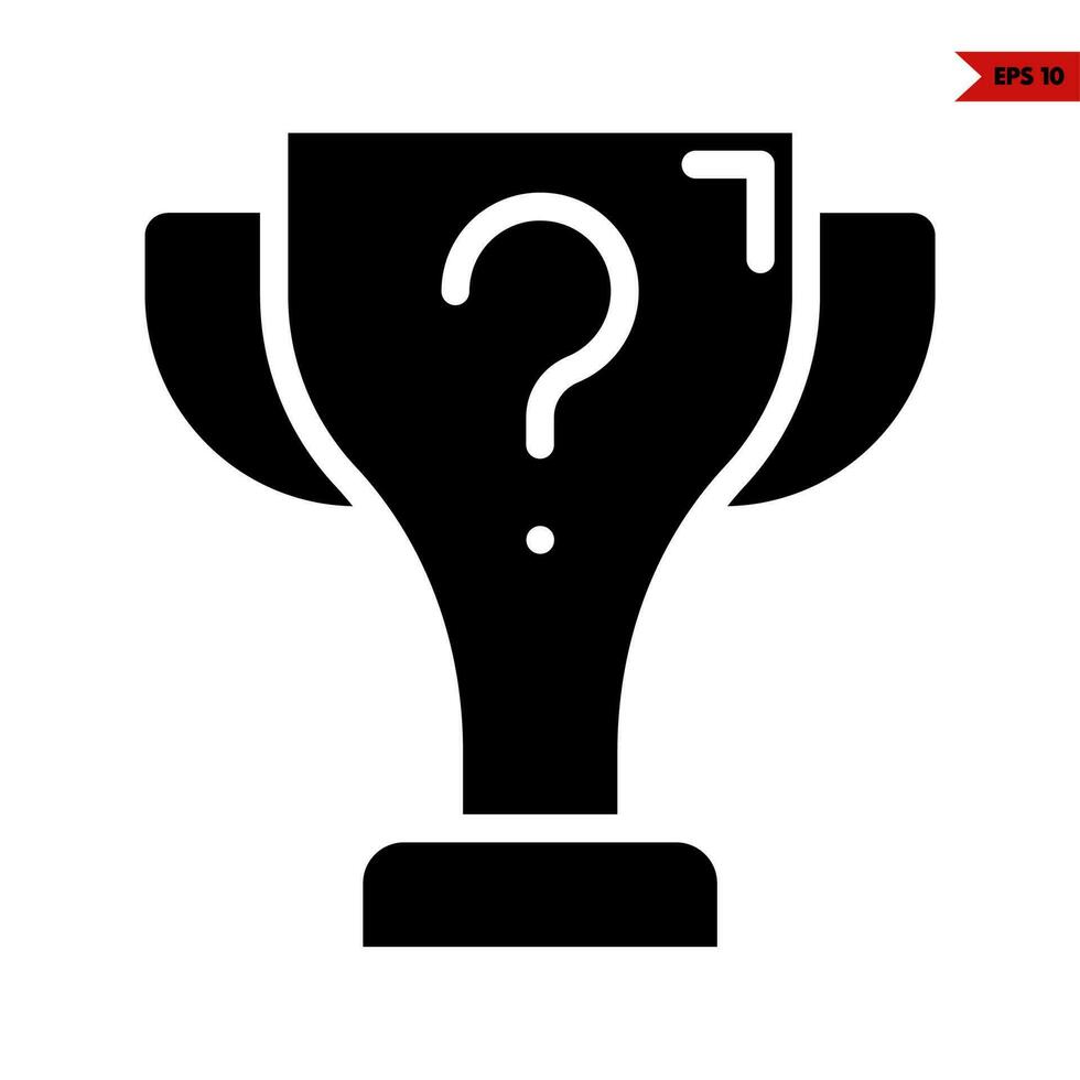 question mark in trophy glyph icon vector
