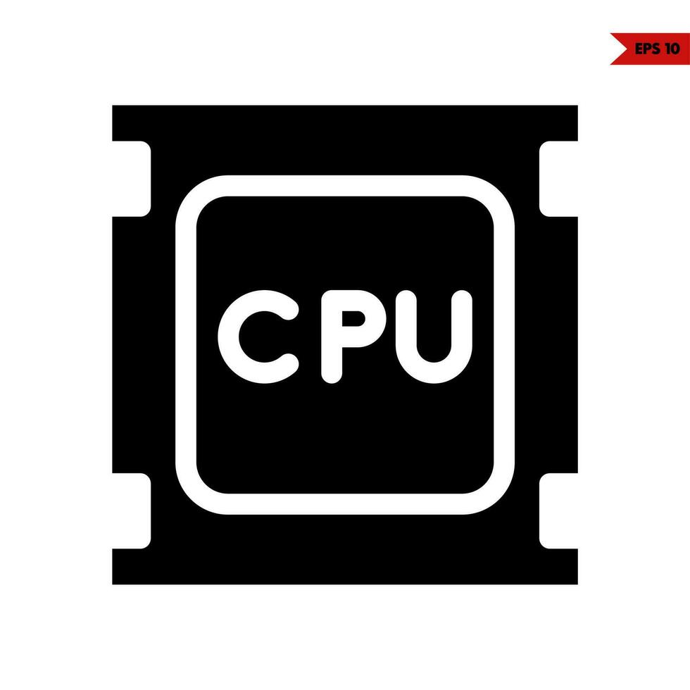 cpu glyph icon vector