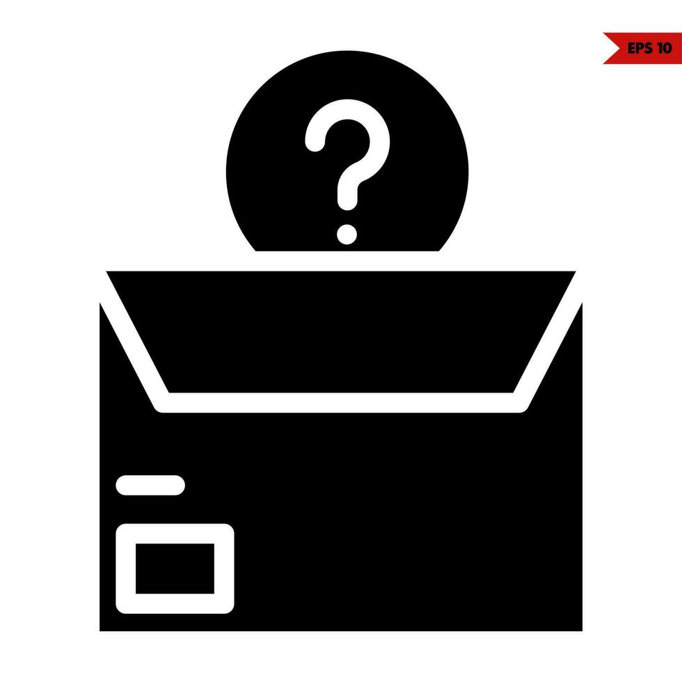 mail with question mark in button glyph icon vector