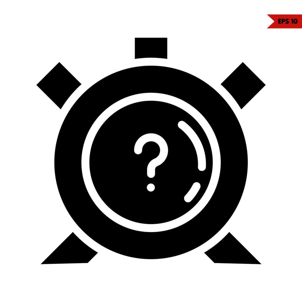 question mark in time glyph icon vector