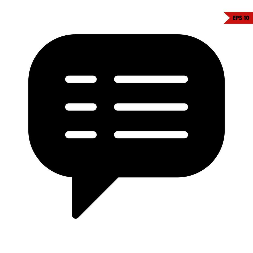 speech bubble glyph icon vector