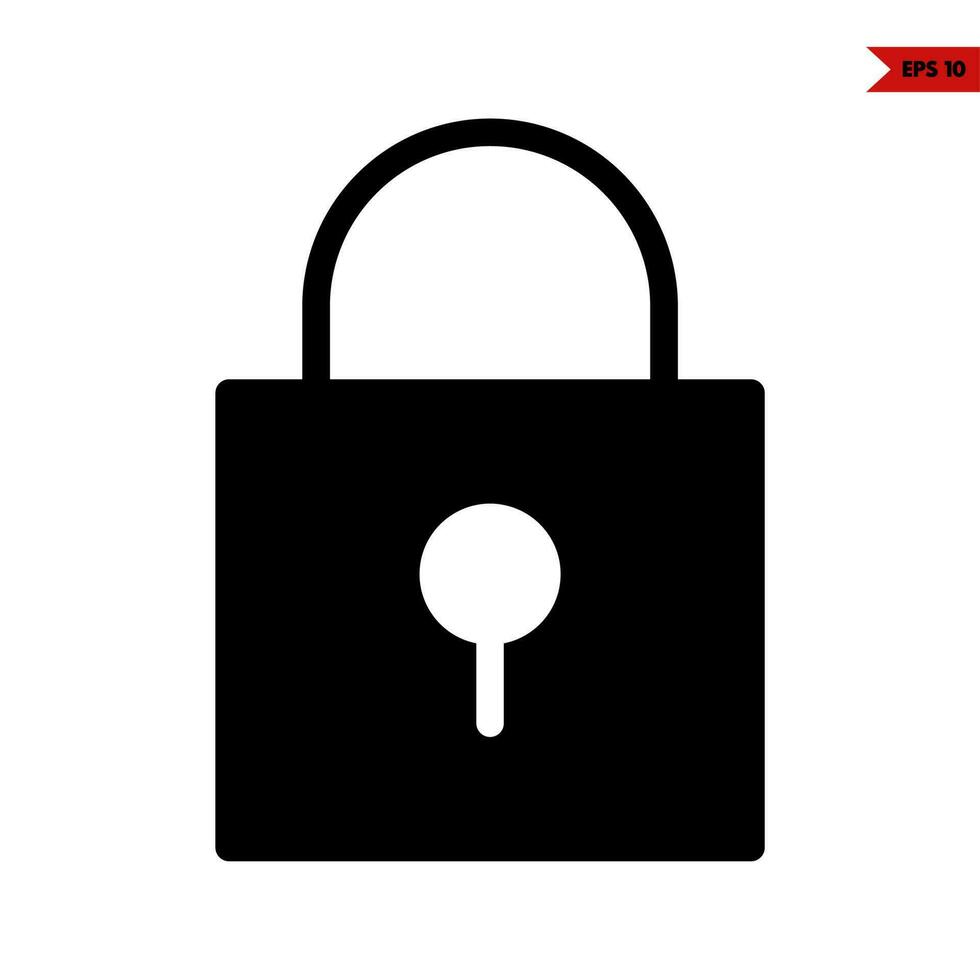 padlock glyph icon vector