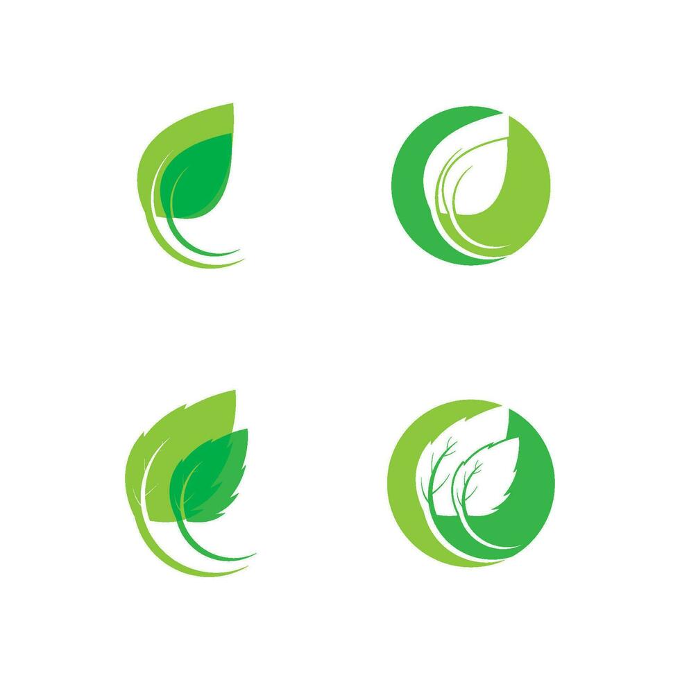 leaf ecology nature element vector icon