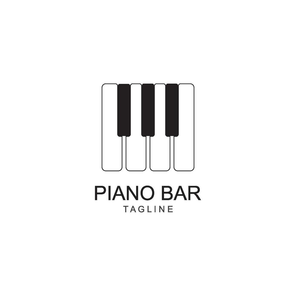 Piano Logo Design Template. vector