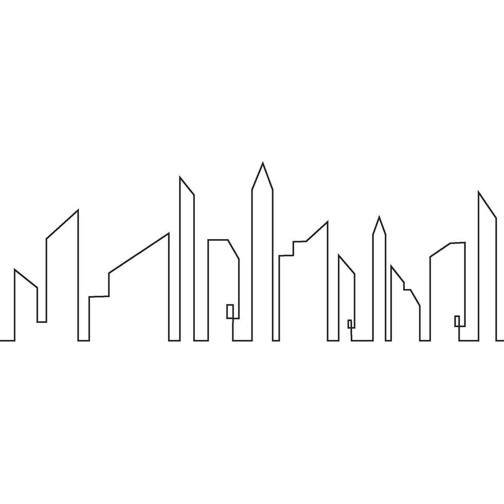 horizonte de la ciudad moderna. silueta de la ciudad. vector