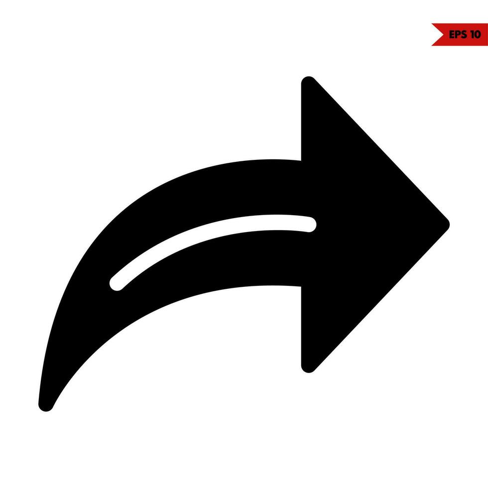 arrow pointing right glyph icon vector