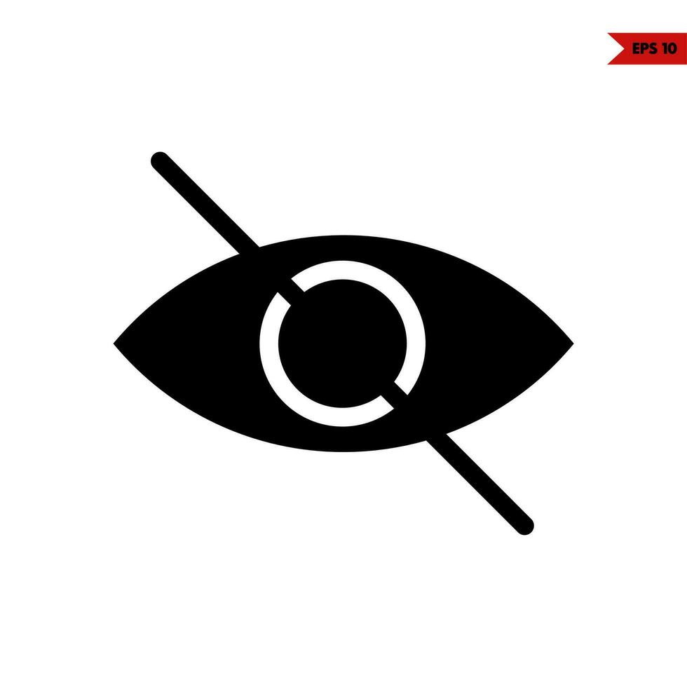 No ojo glifo icono vector
