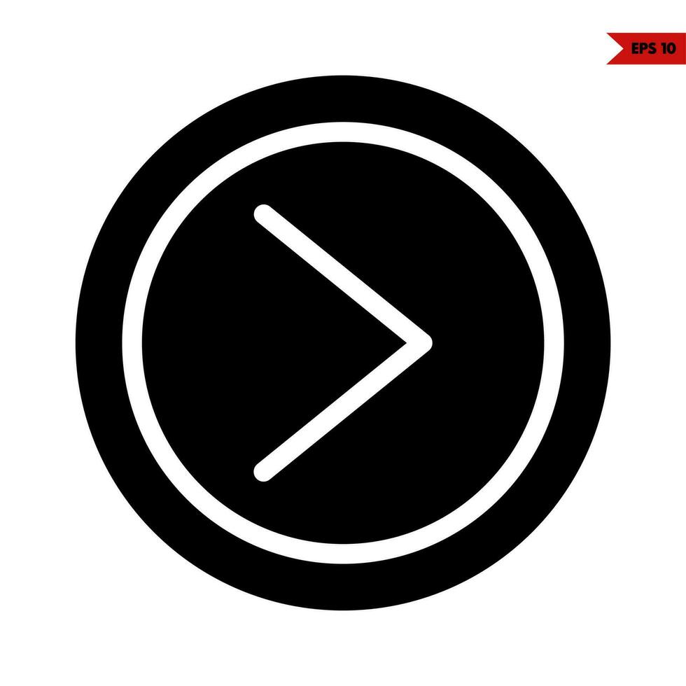 arrow pointing right in button glyph icon vector