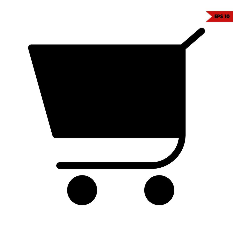 carro compras glifo icono vector