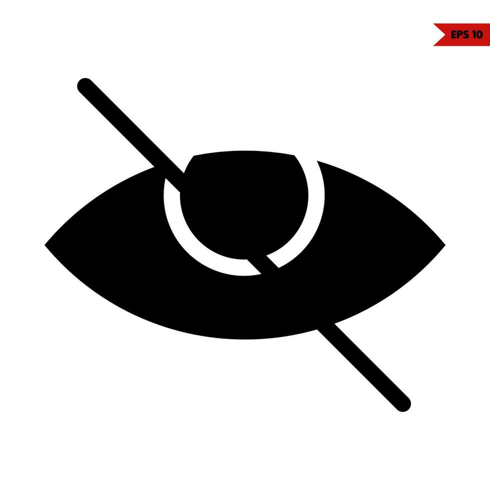 no eye glyph icon vector