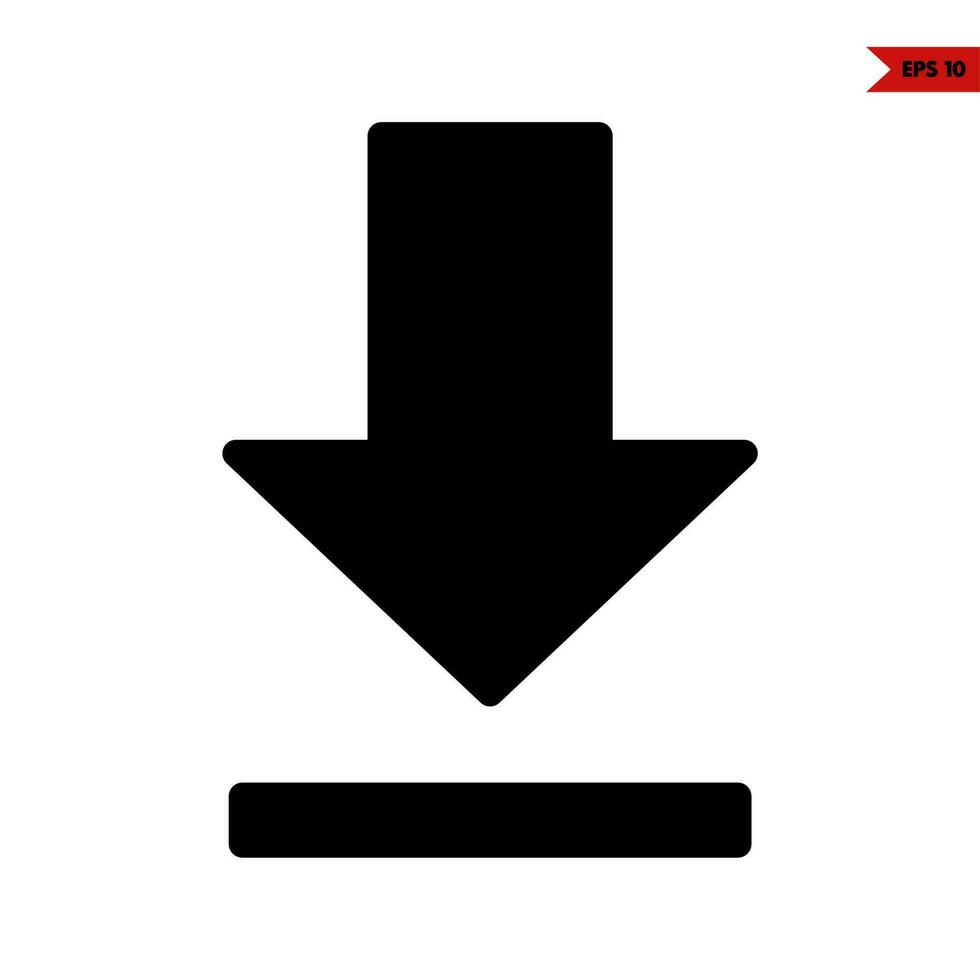 down arrow glyph icon vector