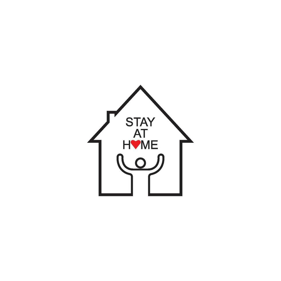 Stay home logo vector