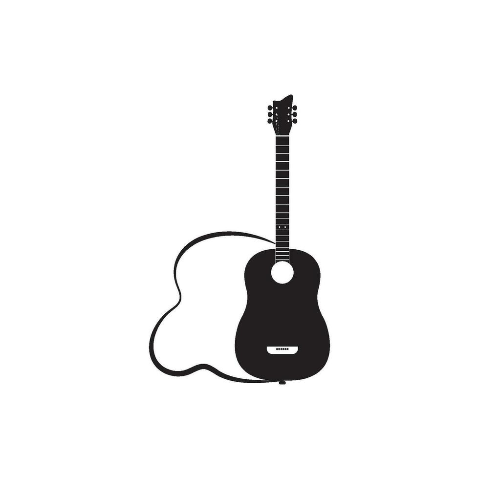 guitarra logo vector modelo