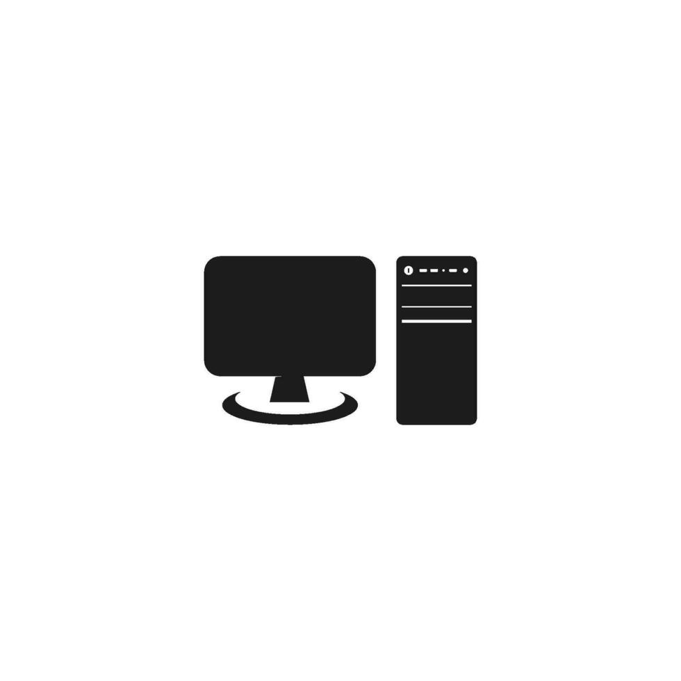 Monitor pc set computer icon vector