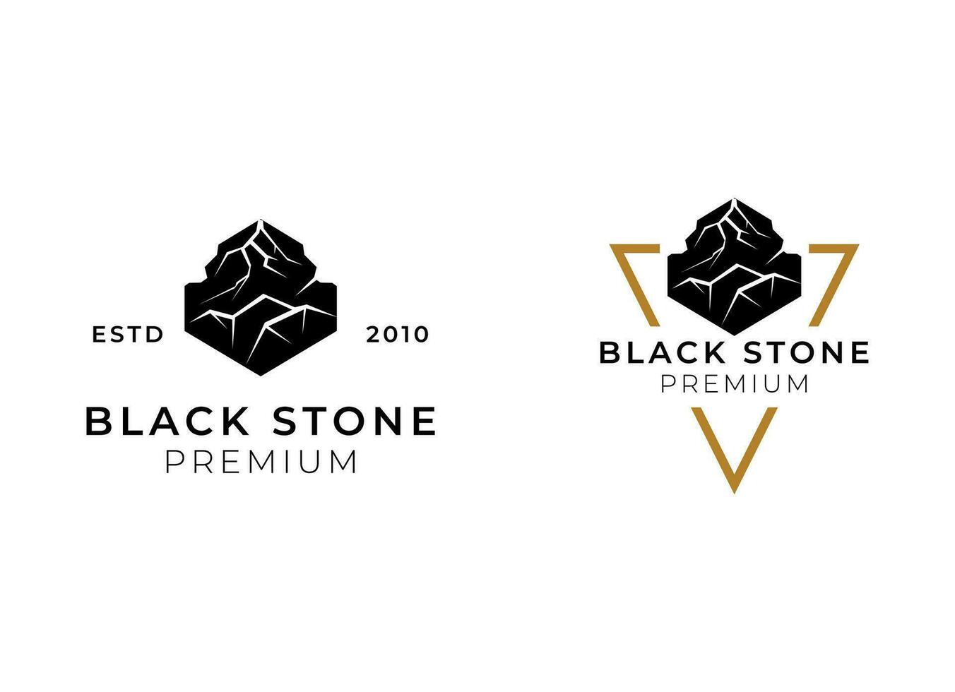 Black stone premium marble logo design. Stone logo vector