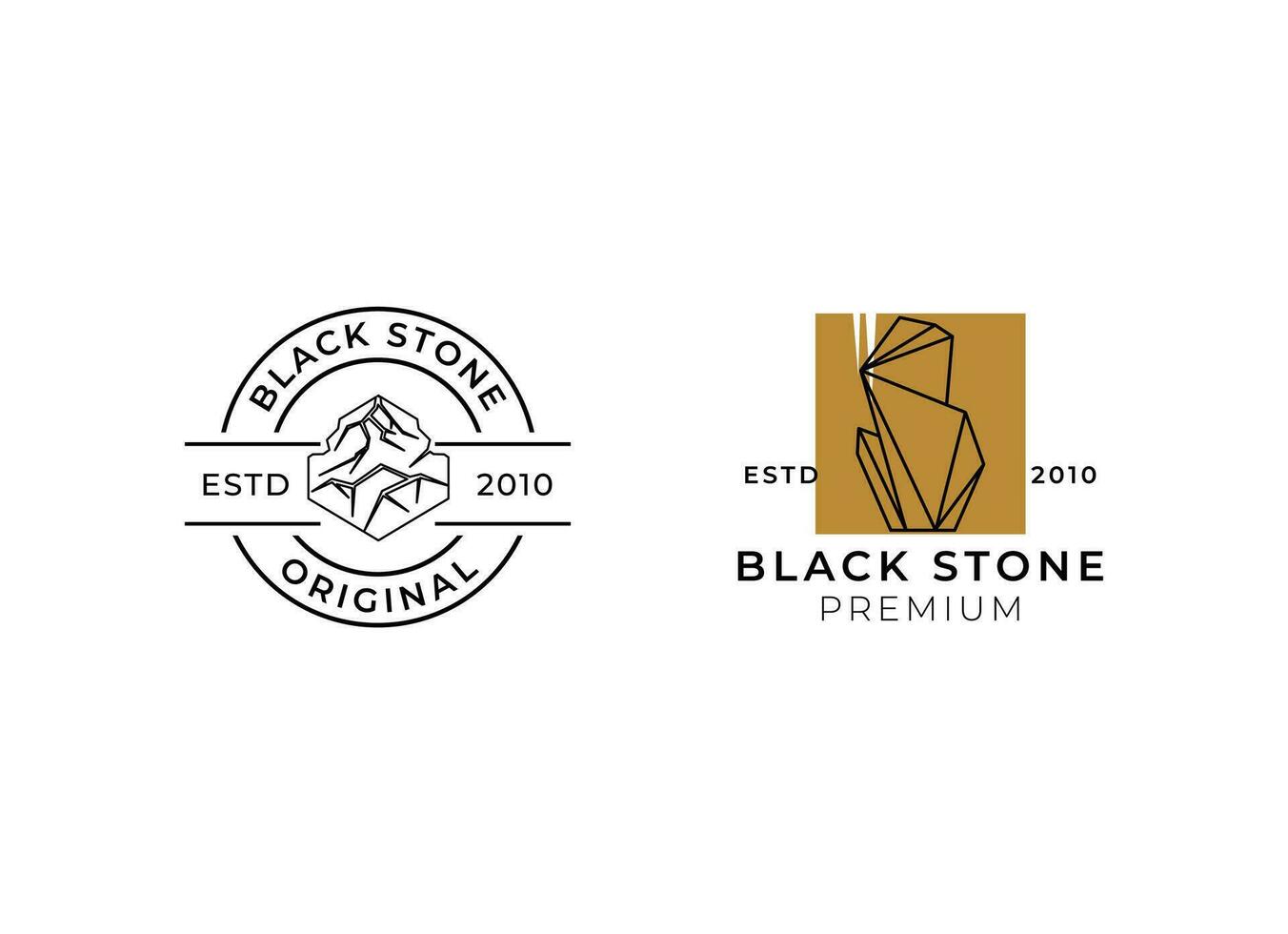 Black stone premium marble logo design. Stone logo vector