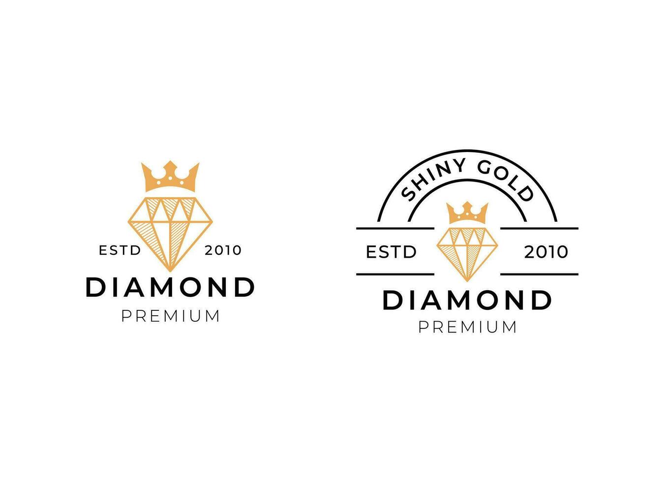 oro diamante logo diseño. lujo marca joyería logo vector