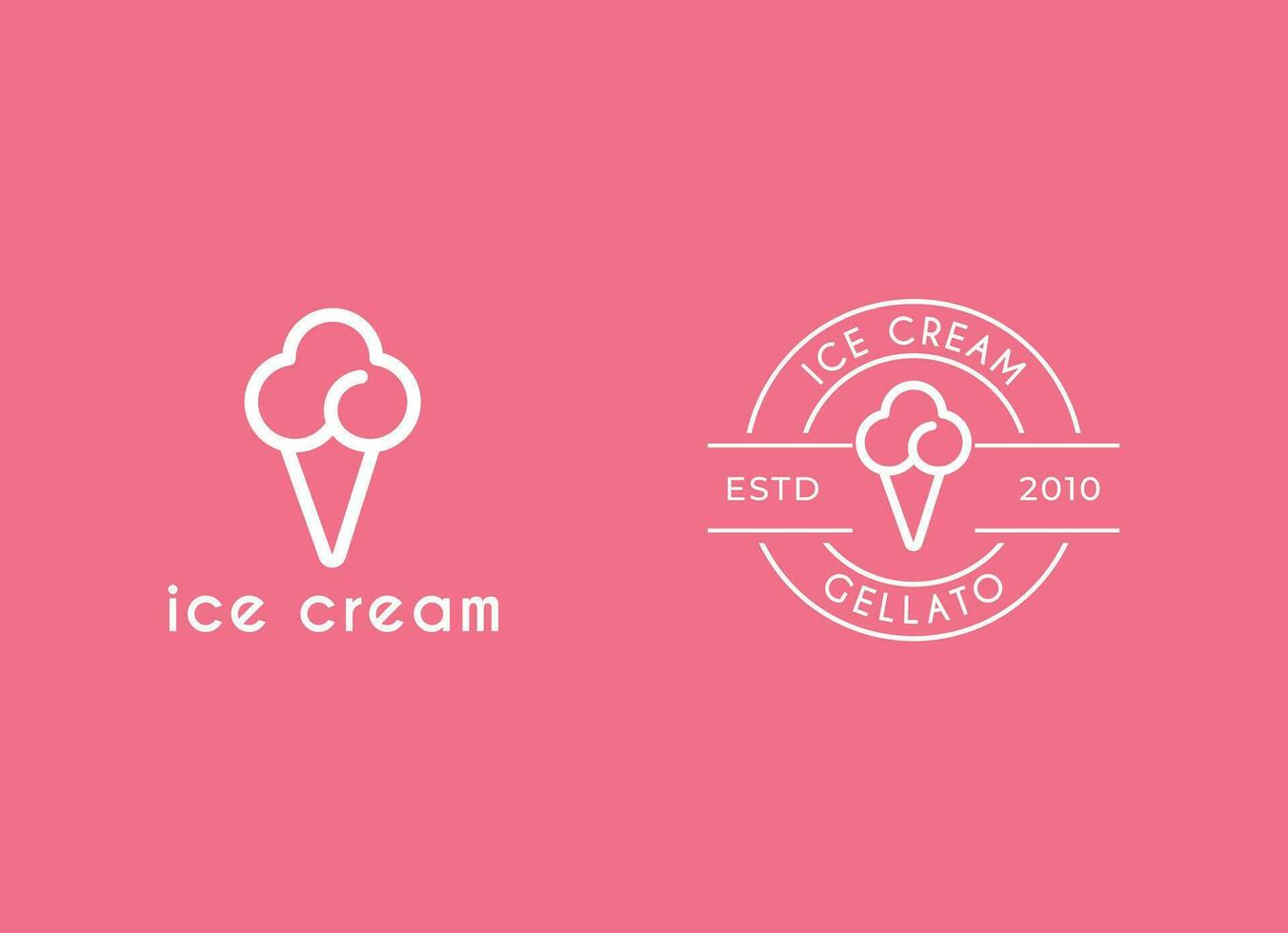 helado gelato logotipo premium vector