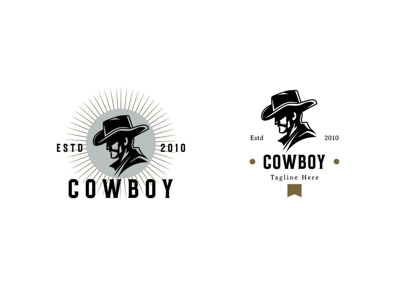 Clásico retro Texas vaquero logo diseño modelo vector