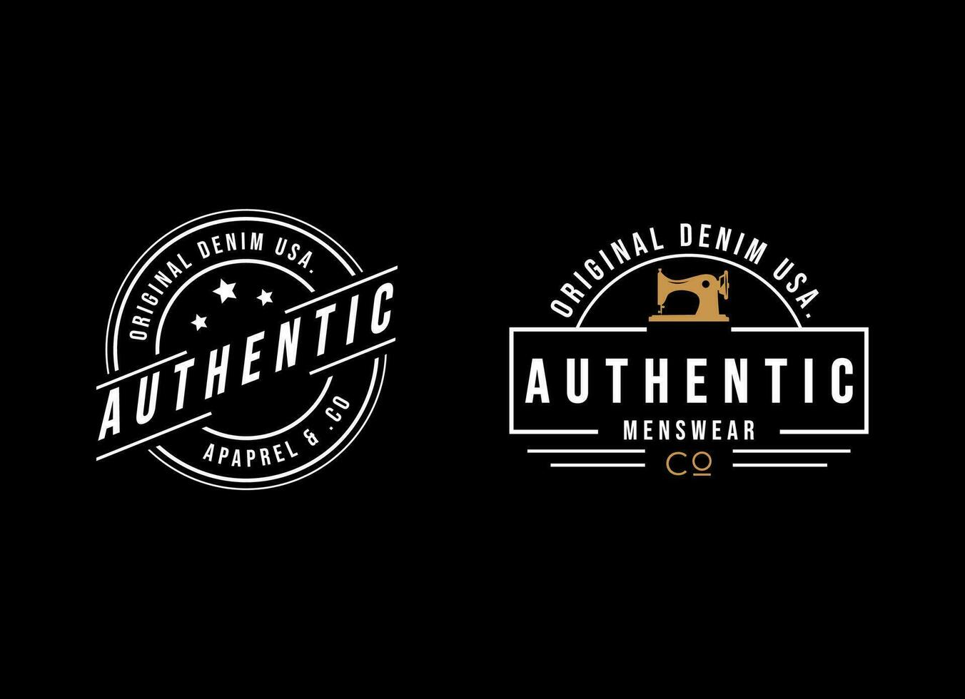 Classic Vintage Retro Label Badge logo design for cloth apparel vector