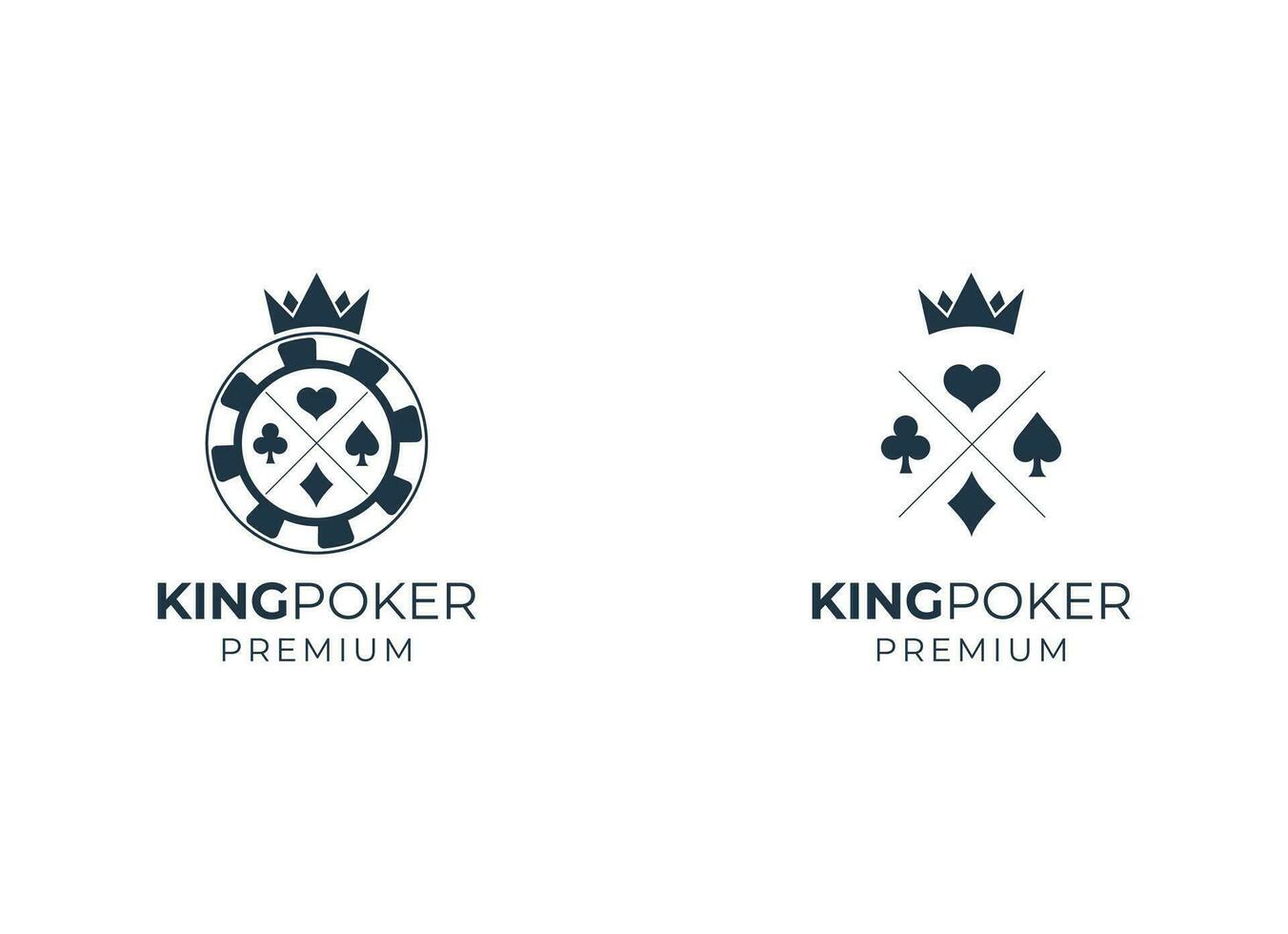 Poker club emblem logo design template vector