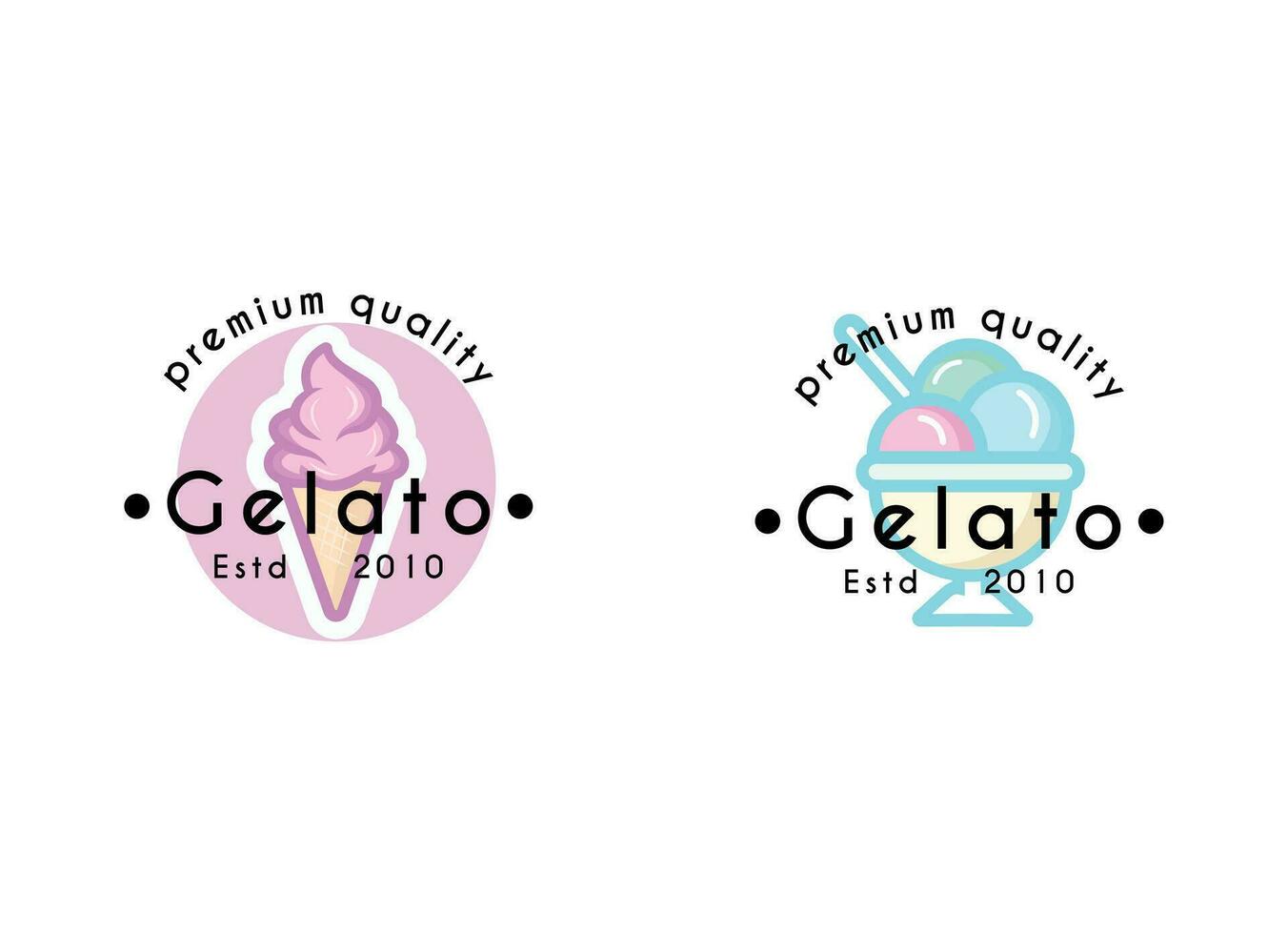 helado gelato logotipo premium vector