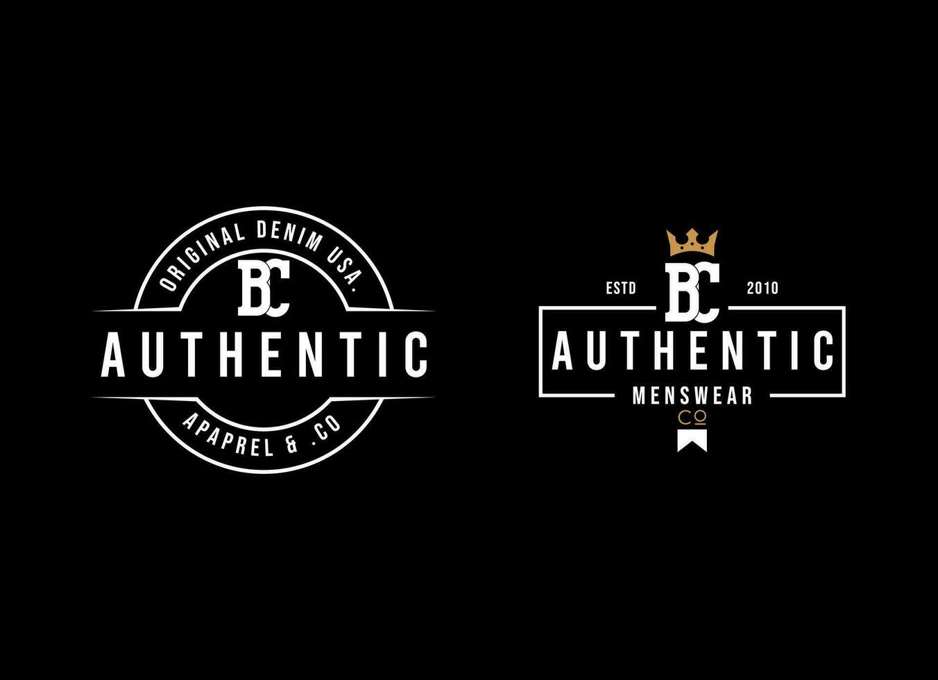 Classic Vintage Retro Label Badge logo design for cloth apparel vector