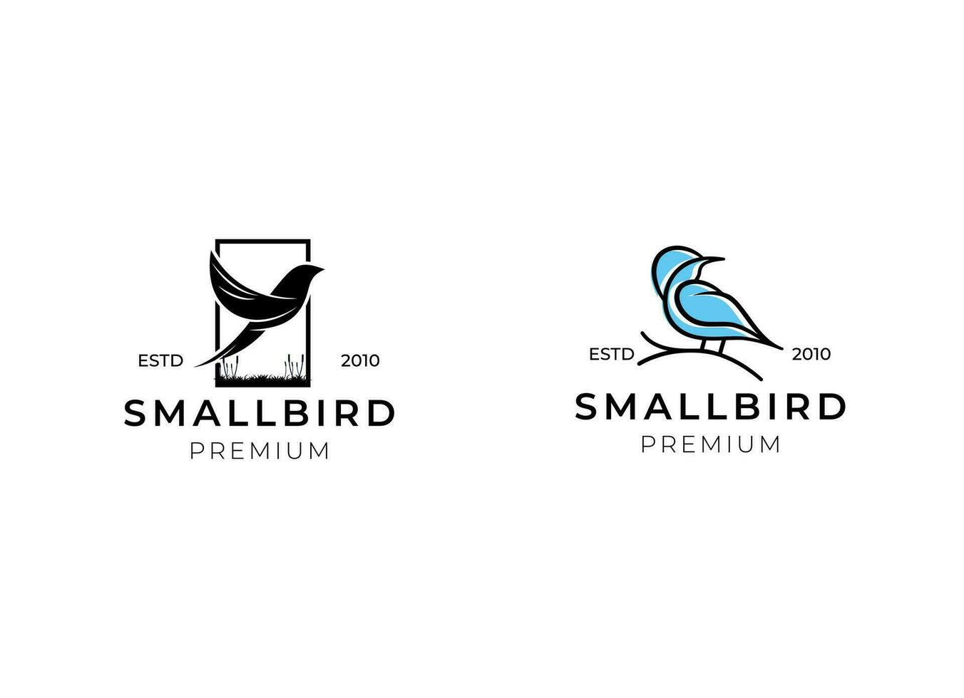 Little flying bird logo design template. vector