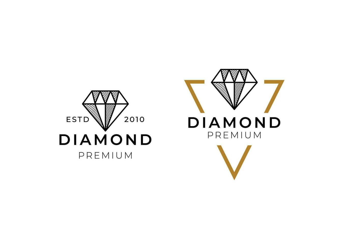 Gold diamond logo design. Luxury brand jewelry logo vector