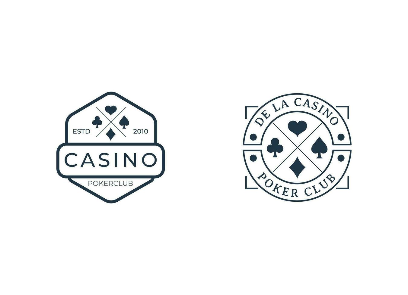 póker club emblema logo diseño modelo vector