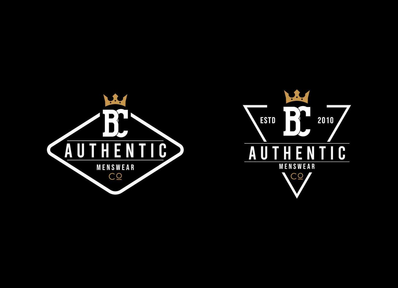 Classic Vintage Retro Label Badge logo design for cloth apparel vector
