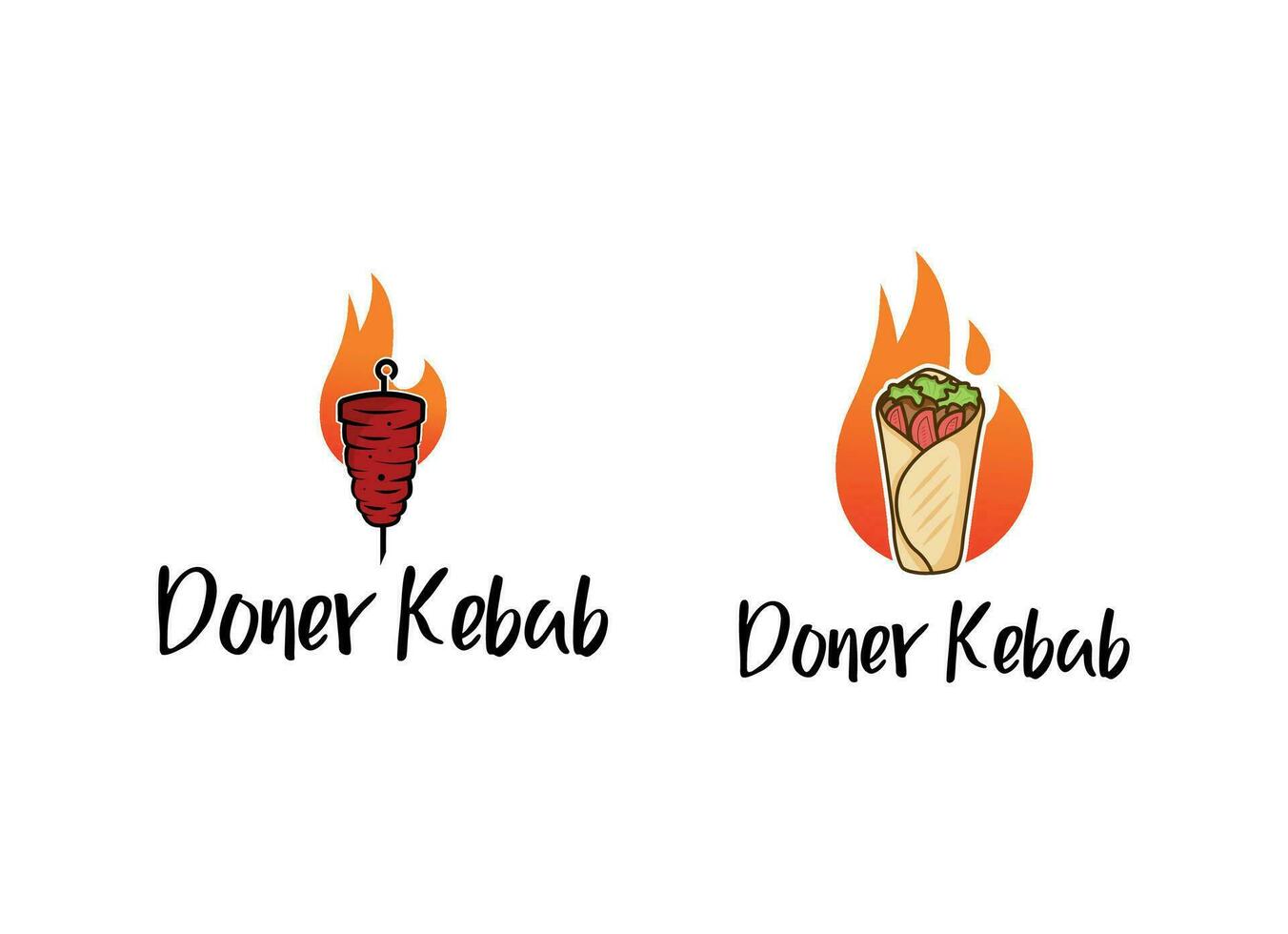 Shish kebab logo design. Meat skewer with vegetable vector design. Grilled meat skewers logotype