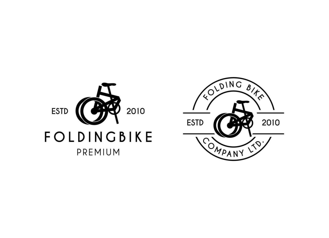 plegable bicicleta logo vector ilustración