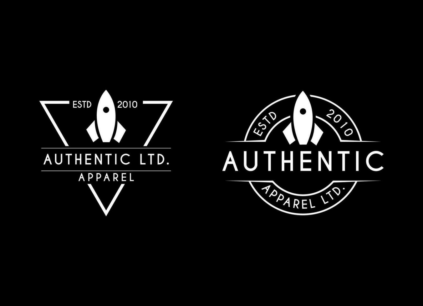 Authentic rocket apparel cloth logo design vector. vector
