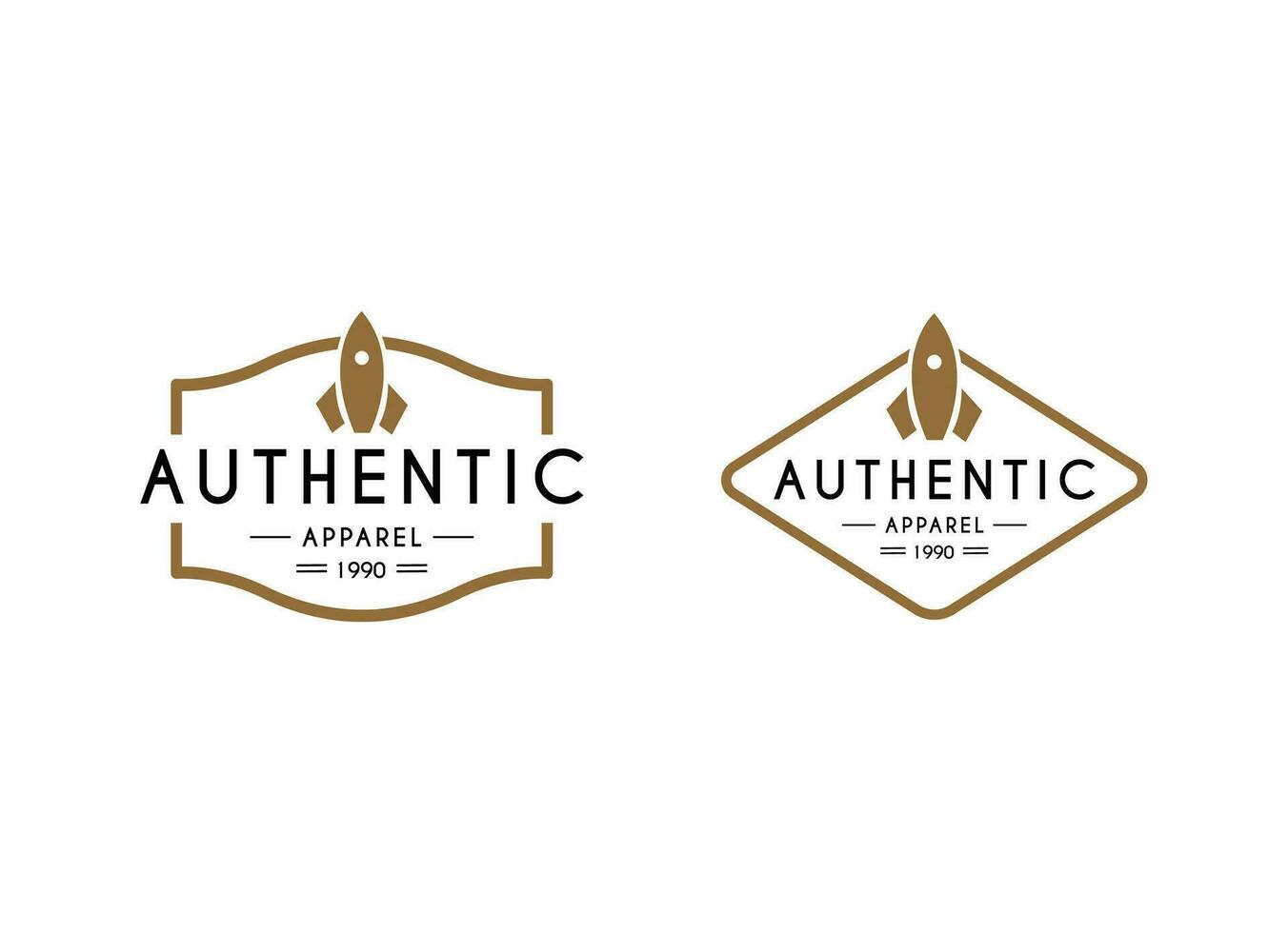 Authentic rocket apparel cloth logo design vector. vector