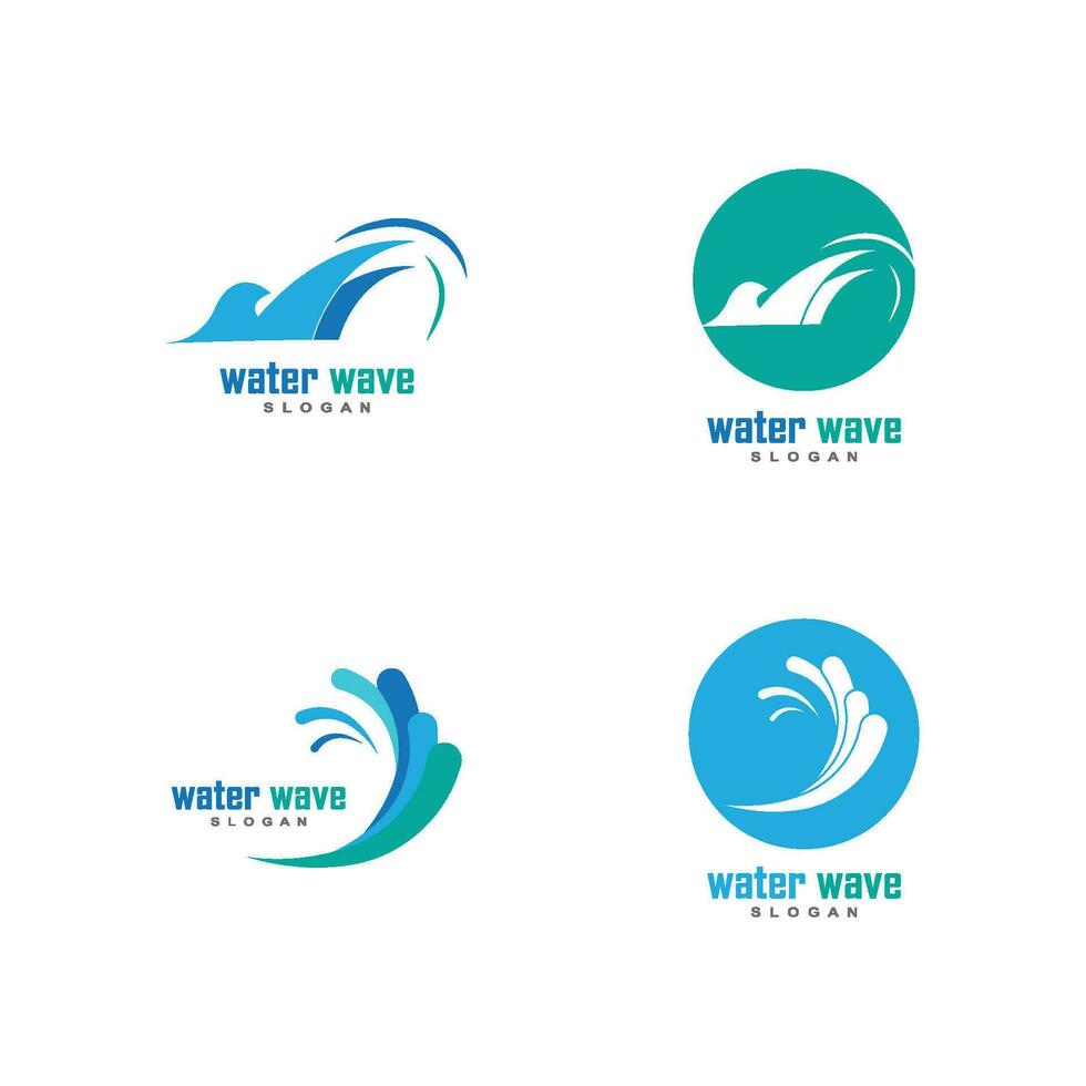 Water wave Logo Template vector