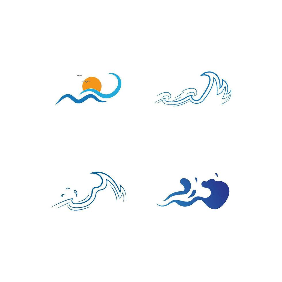 logotipo de icono de onda de agua vector