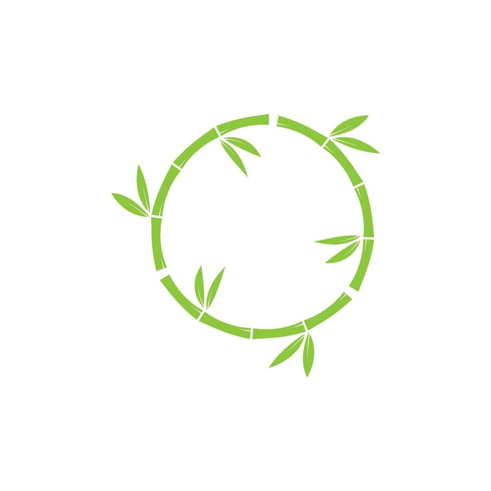 bambú con verde hoja vector icono