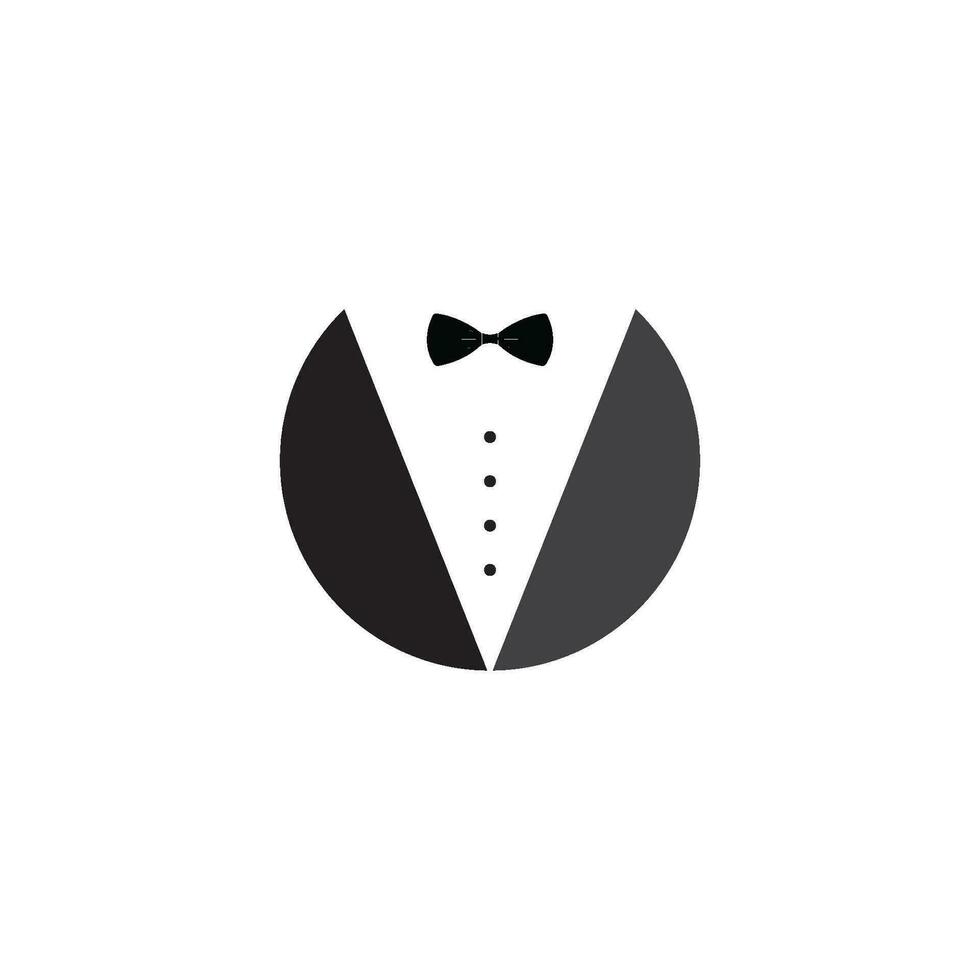 Tuxedo gentleman logo design vector