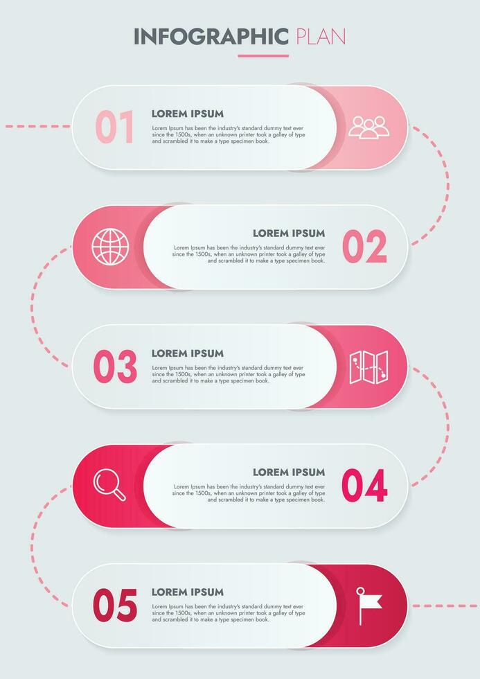 Infographic template for presentations and features data visualization includes a process chart with diagrams, steps, options. The concept for marketing through illustrations for drive to success. vector