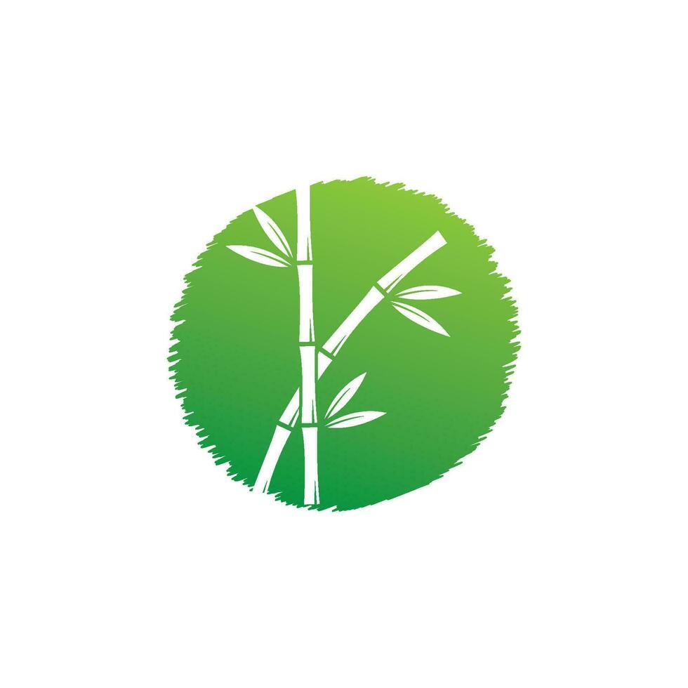 Bamboo with green leaf vector icon