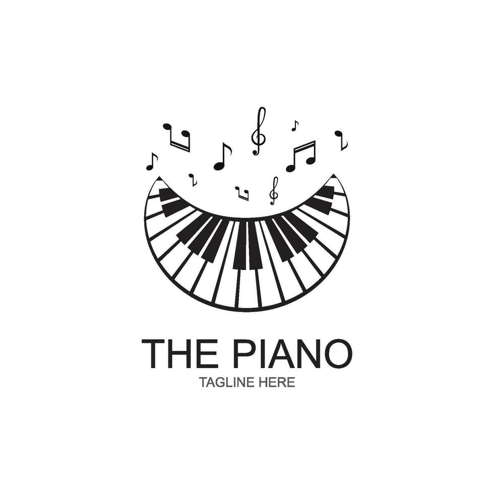 Piano Logo Design Template vector