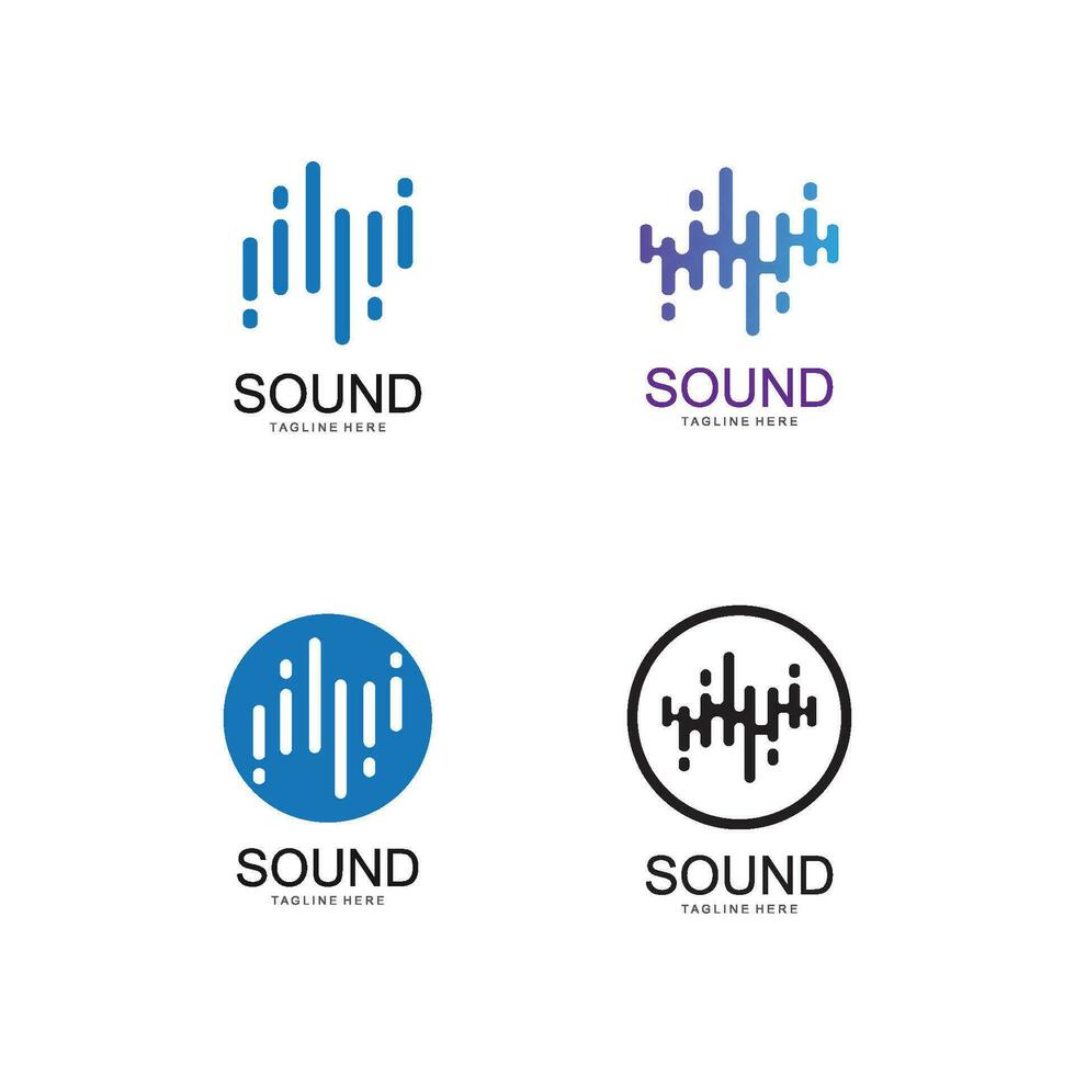 sound wave ilustration logo vector