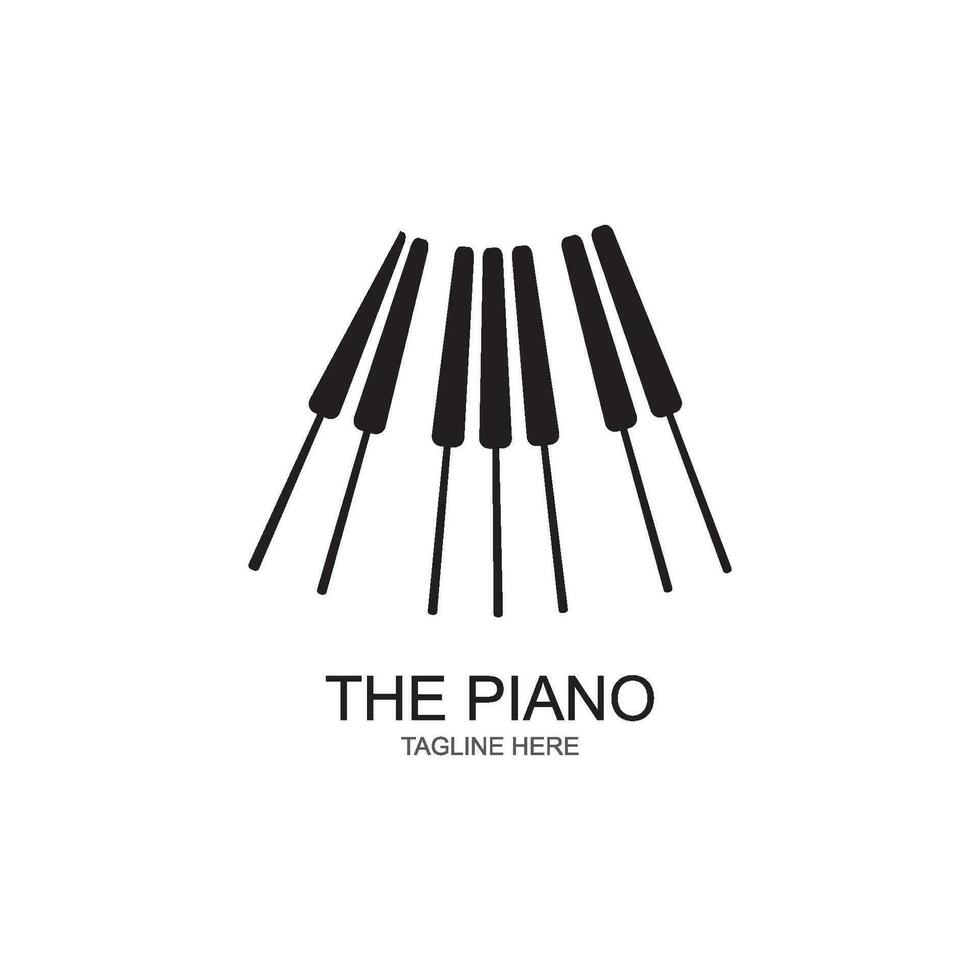 Piano Logo Design Template. vector