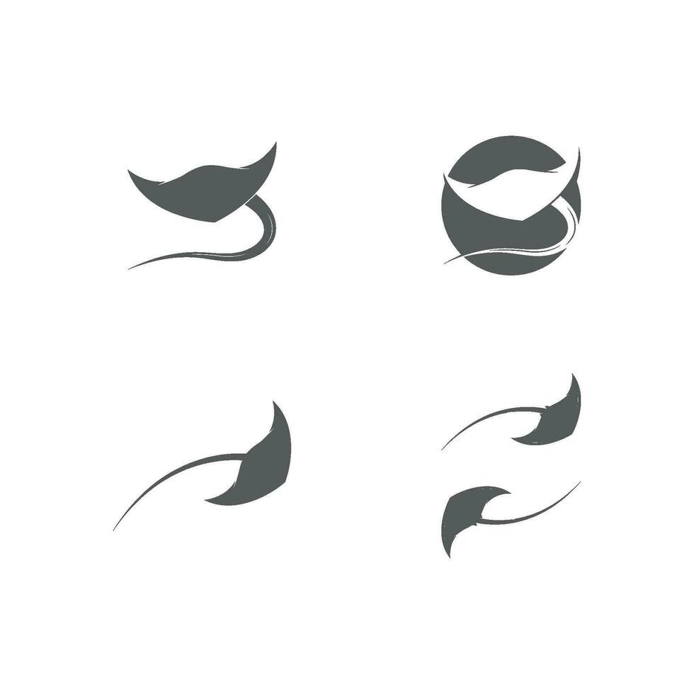 mantarraya logo ilustracion vector