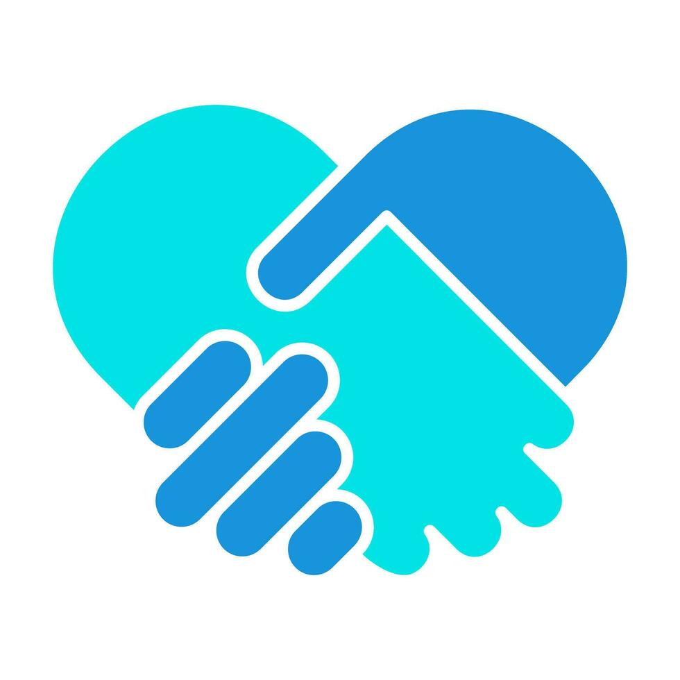 Hand Shake Blue Icon Button Logo Community Design vector
