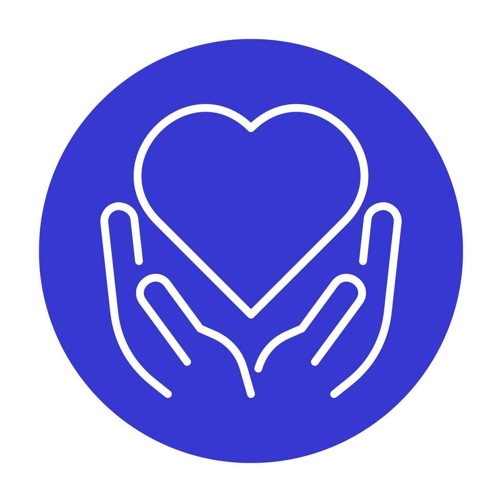 Hands Love Care Icon Logo Community Purple Circle White Outline Design vector
