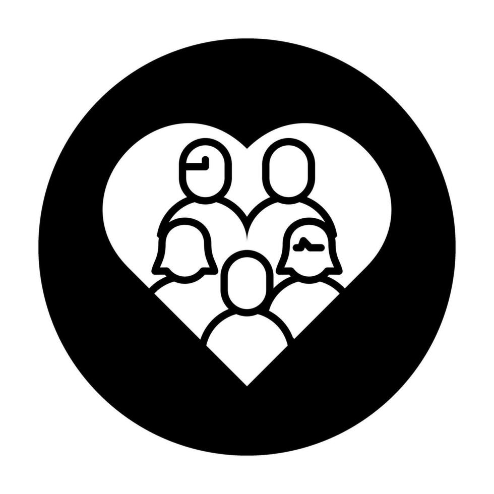 together People Love Icon Logo Community Black Circle White Design vector