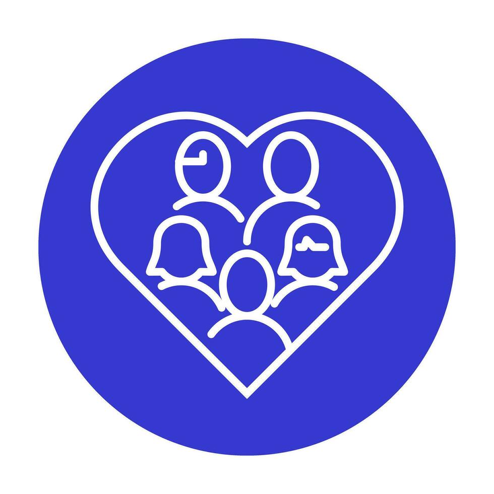 People Love Icon Logo Community Purple Circle White Outline Design vector